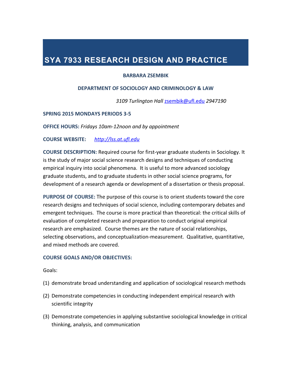 Sya 7933 Research Design and Practice