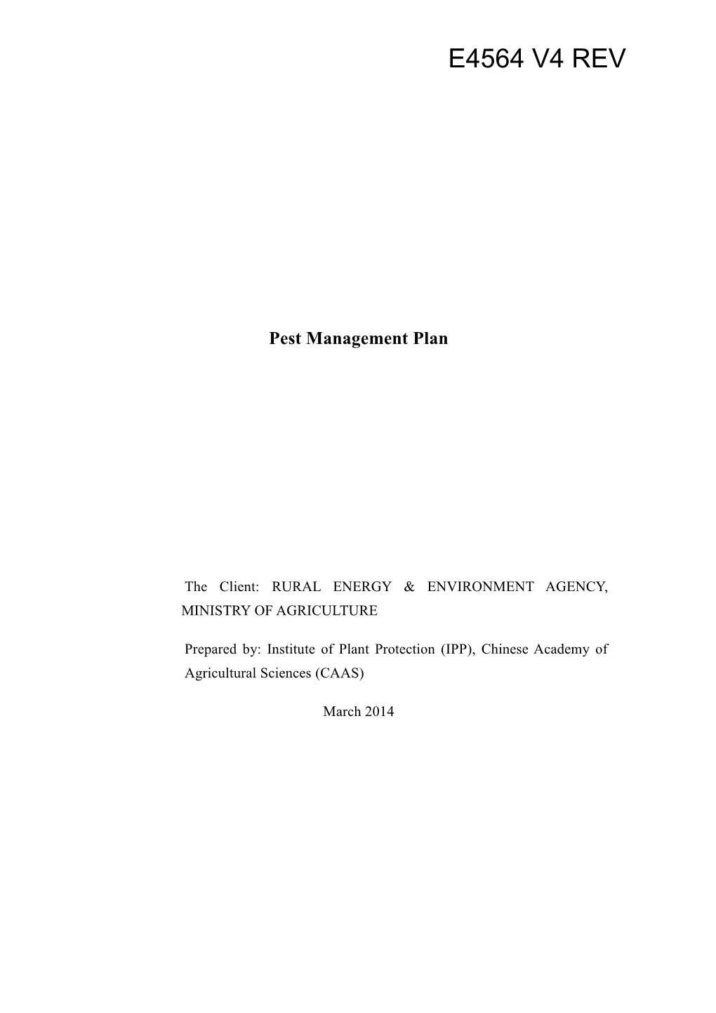 Pest Management Plan