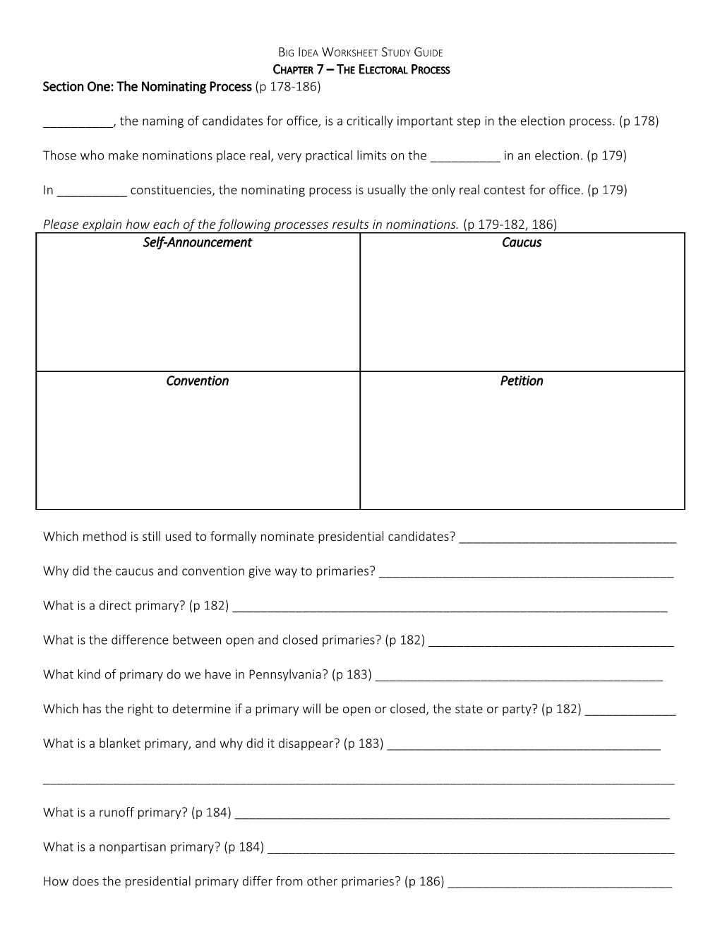 Chapter 7 the Electoral Process