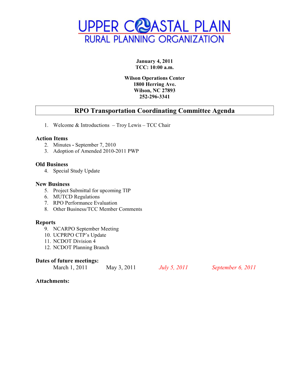 Upper Coastal Plain RPO