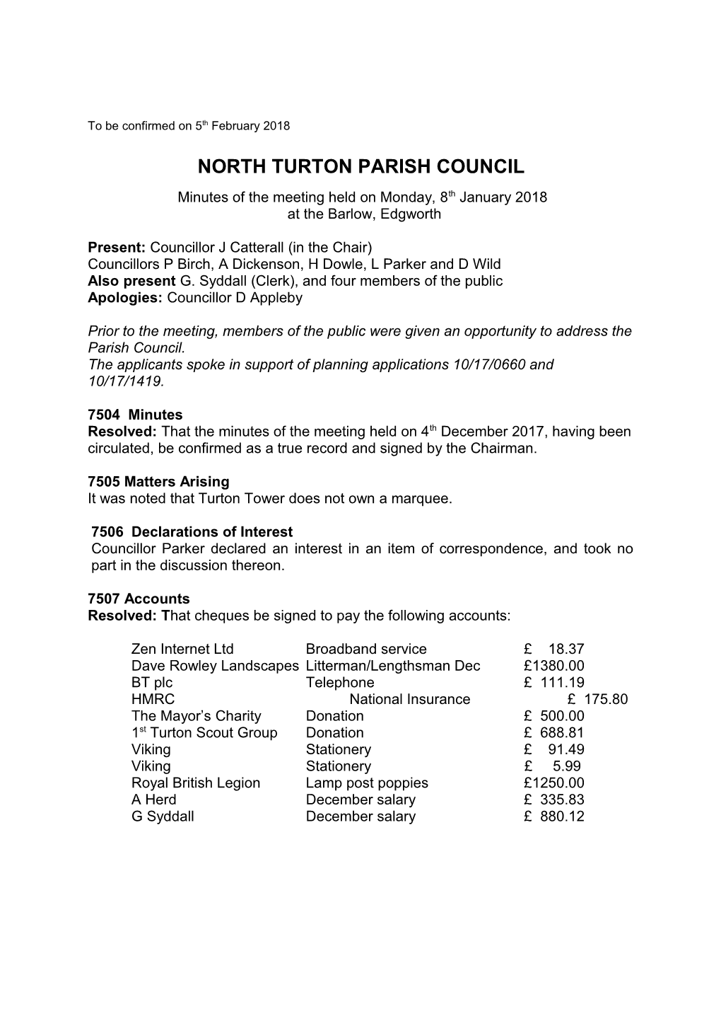 North Turton Parish Council