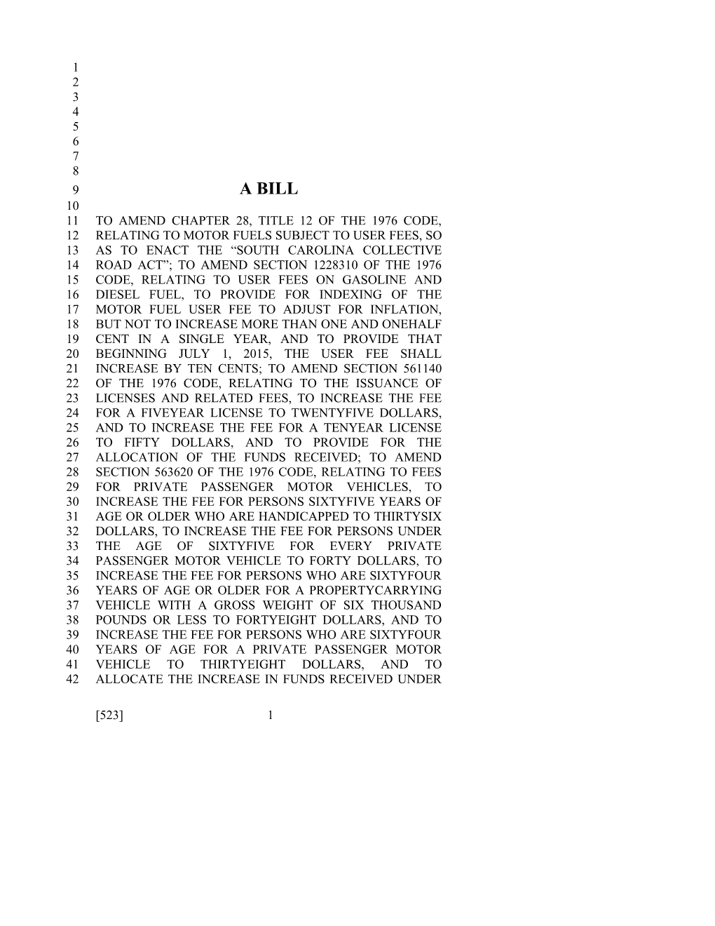 2015-2016 Bill 523 Text of Previous Version (Mar. 5, 2015) - South Carolina Legislature Online