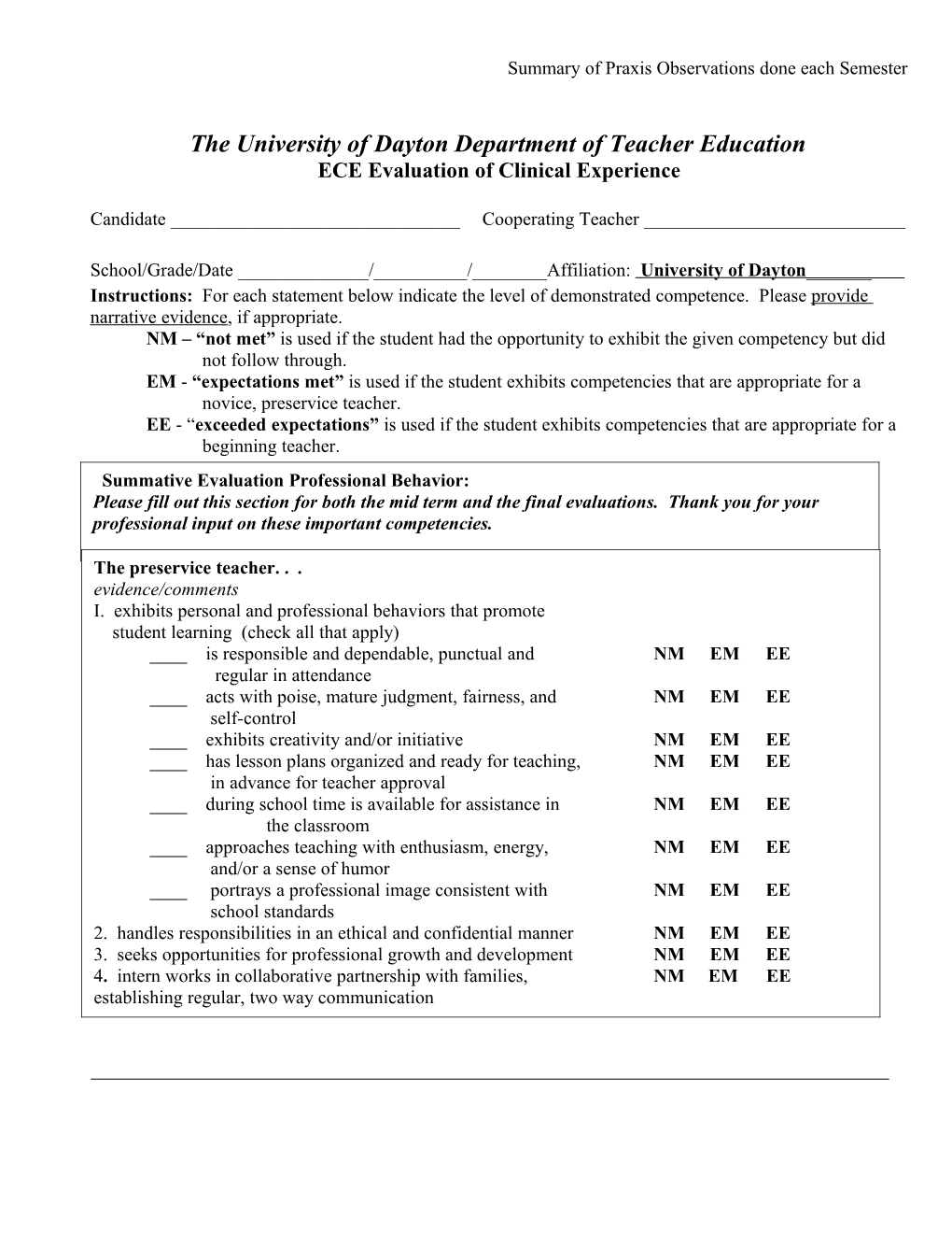 S4.4A.E3.ECE Pathwise Observation Form (NAEYC Alignment) - Summary