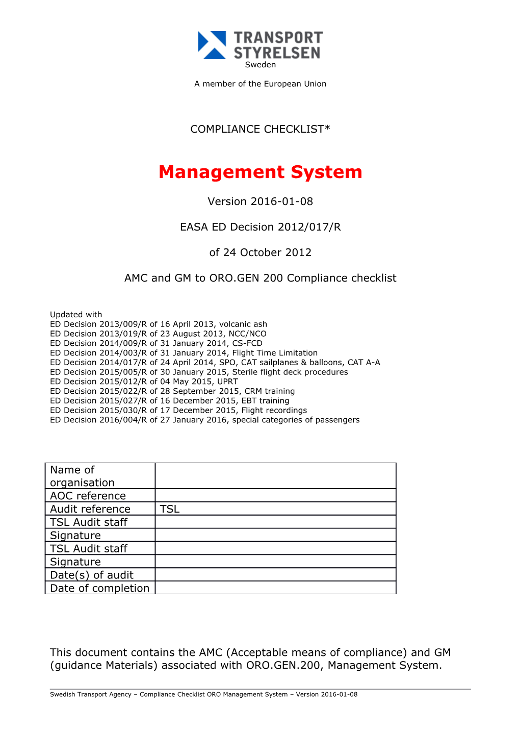 Swedish Civil Aviation Administration