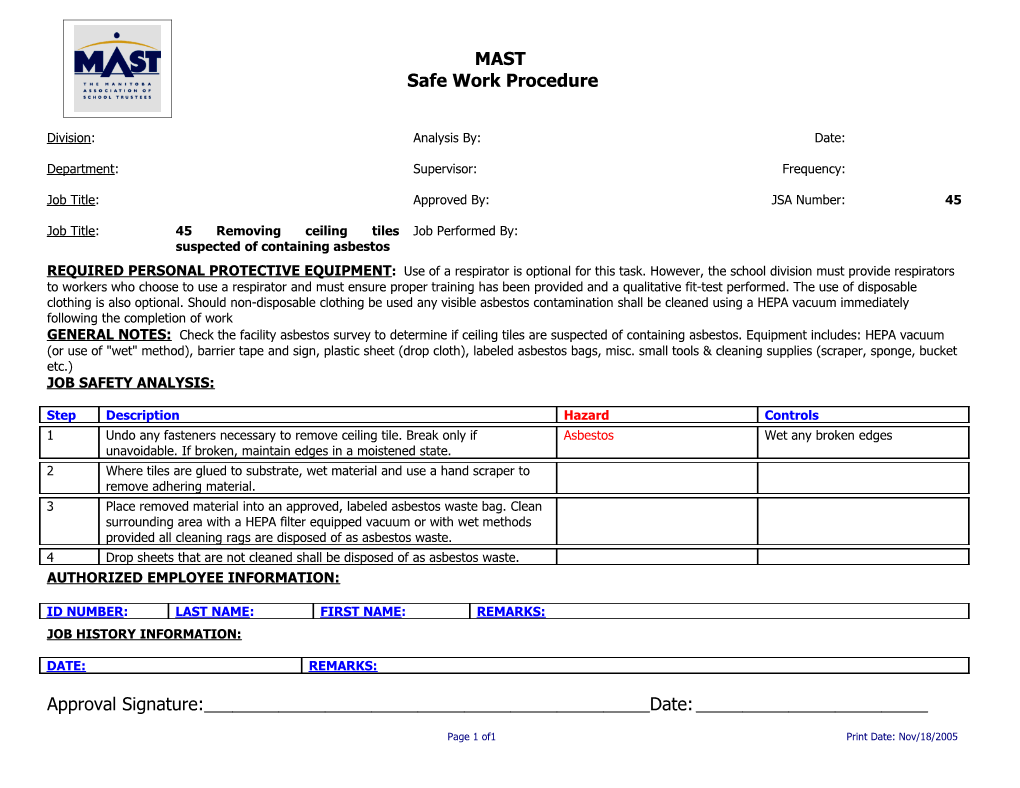 Job Safety Analysis s12