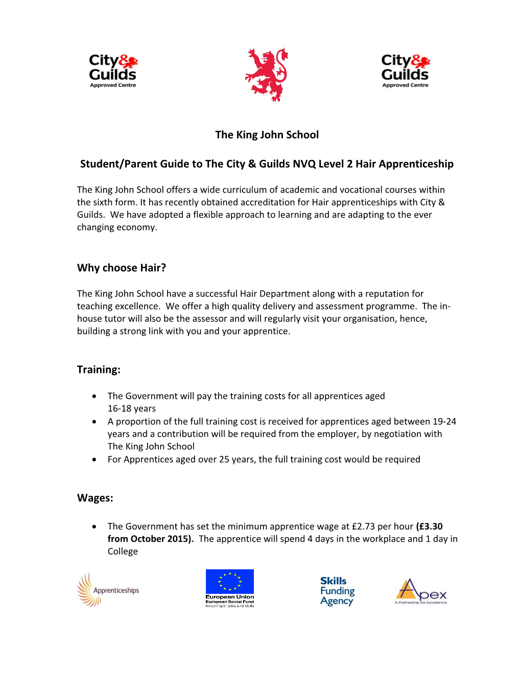 Employer S Guide to the City & Guilds NVQ Level 2 Hair and Beauty Apprenticeship at The