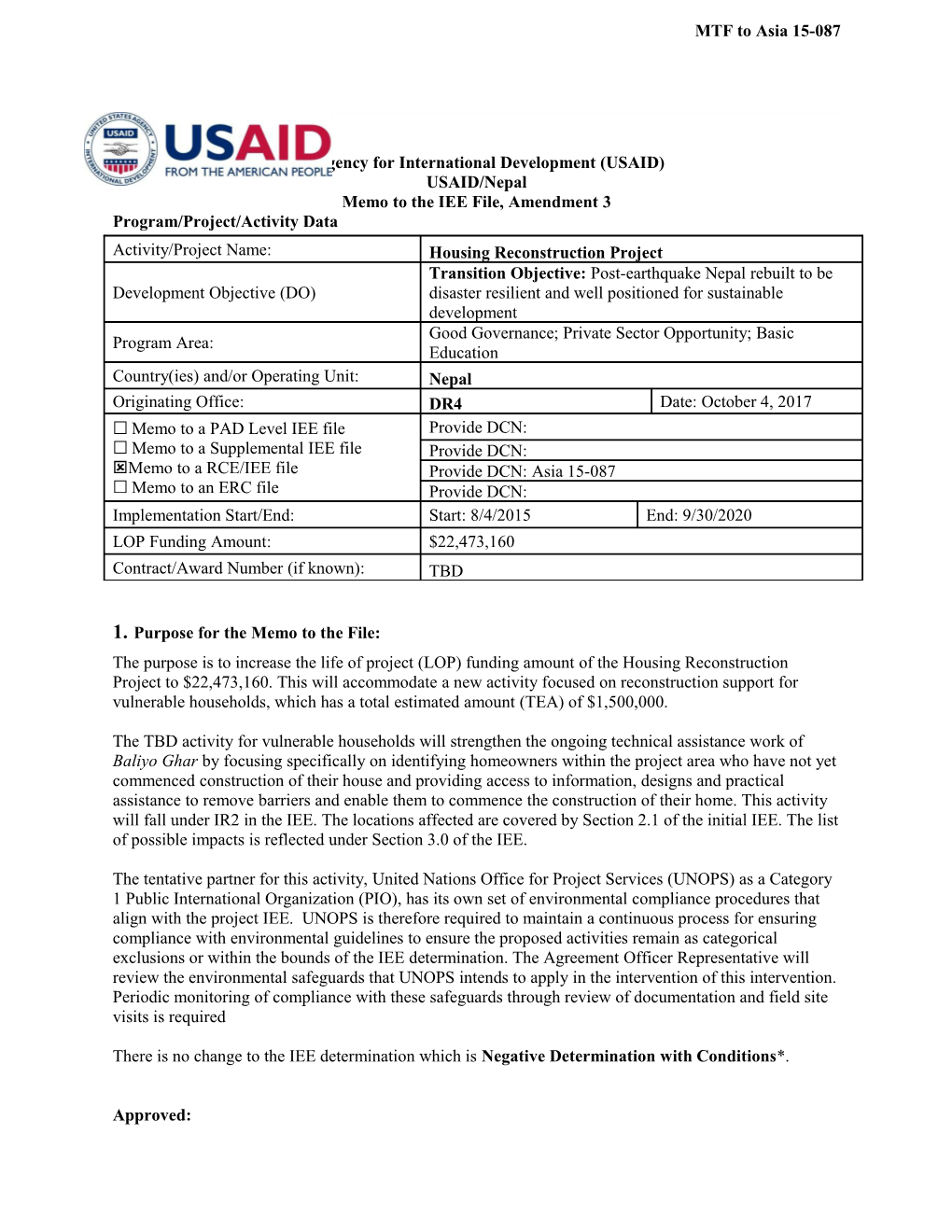 US Agency for International Development (USAID)