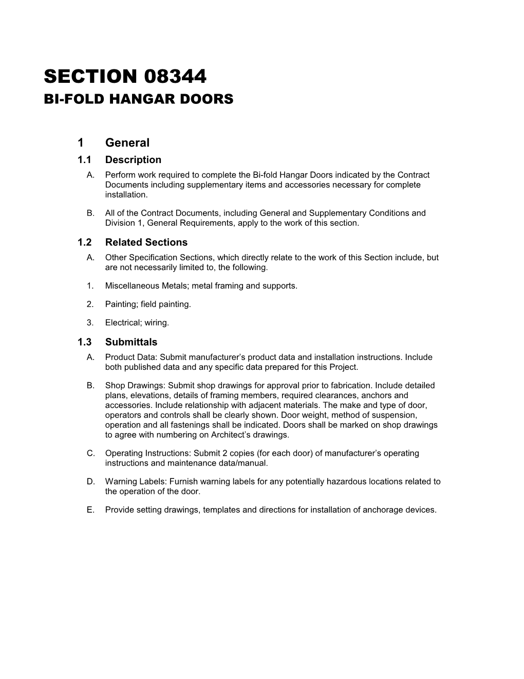 Bi-Fold Hangar Doors