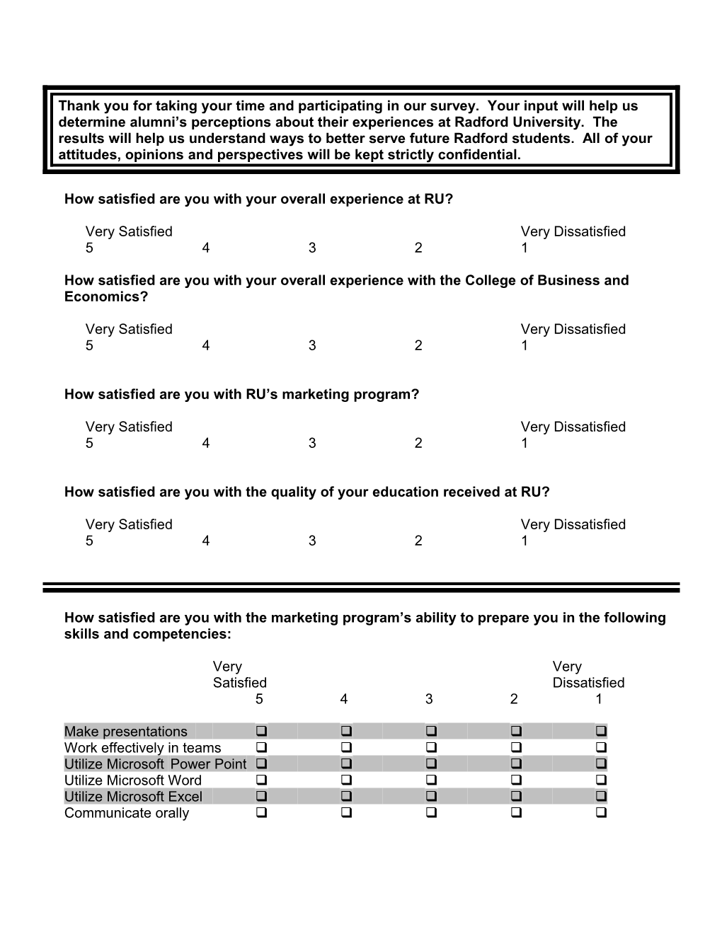 Thank You for Taking Your Time and Participating in Our Survey