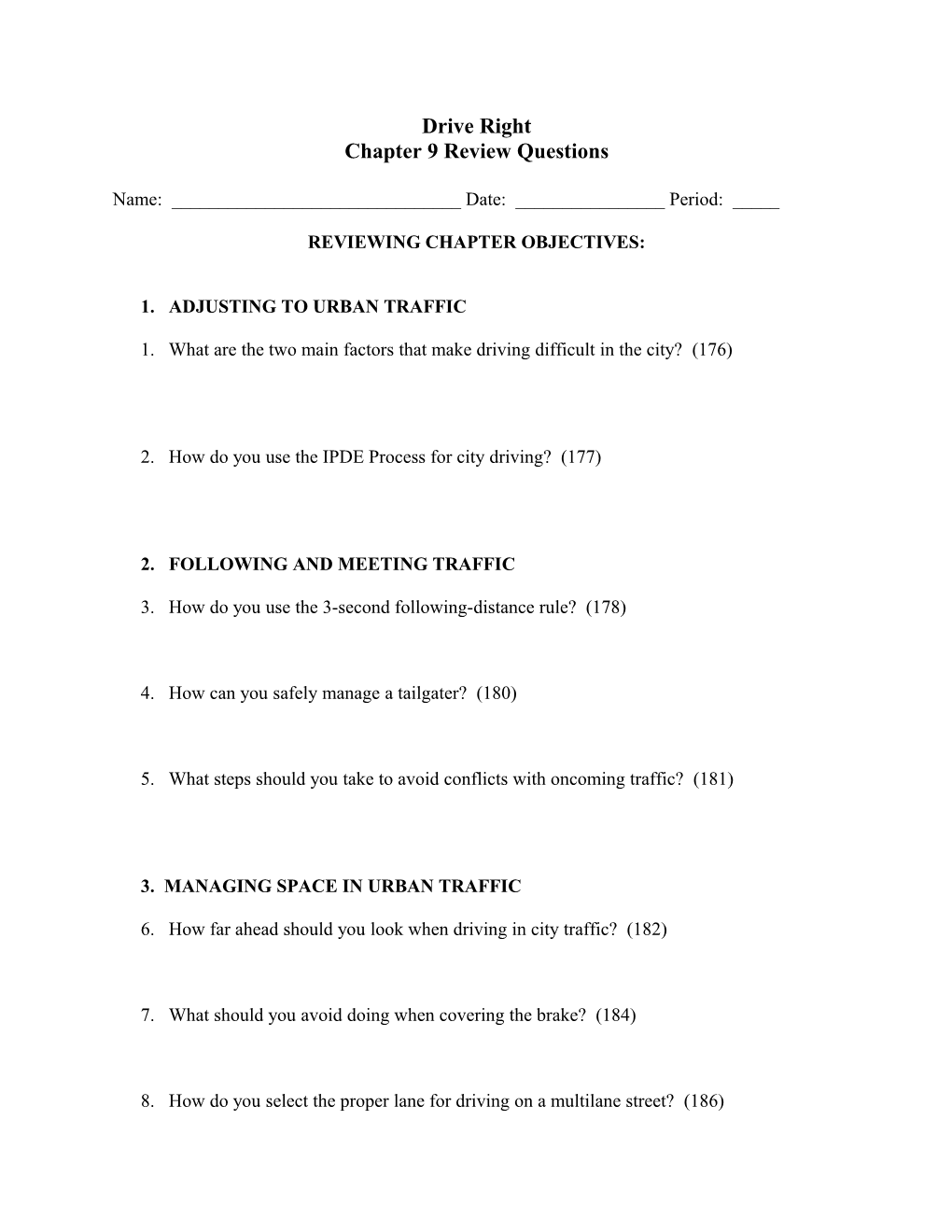Chapter 9 Review Questions