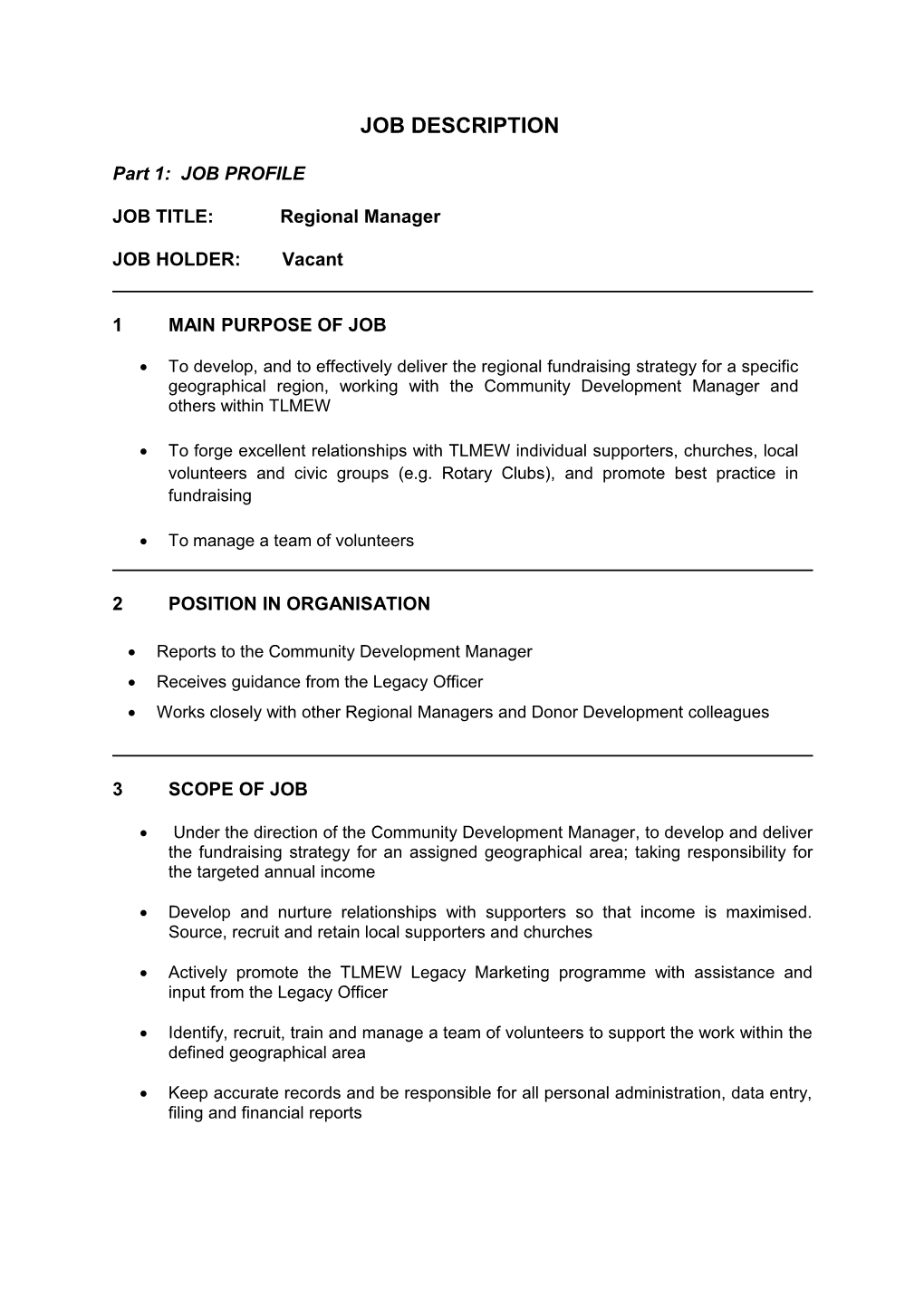 Appendix a - Reward Job Description Format
