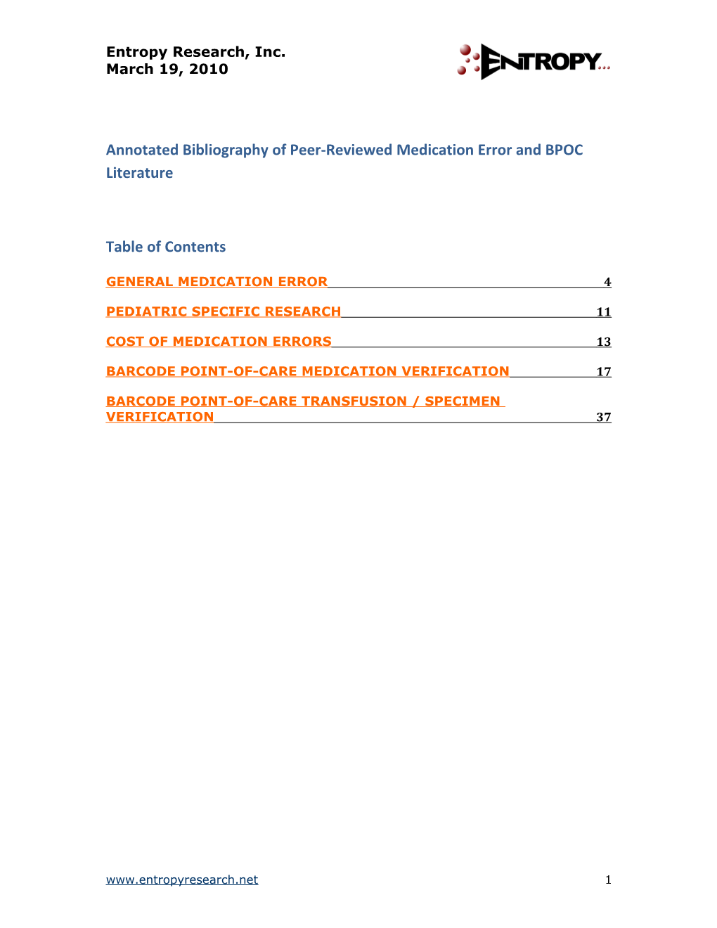 Annotated Bibliography of Peer-Reviewed Medication Error and BPOC Literature s1