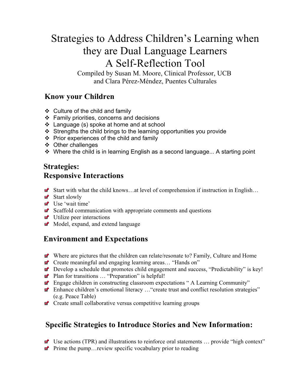 Strategies to Address Children S Learning When They Are Dual Language Learners
