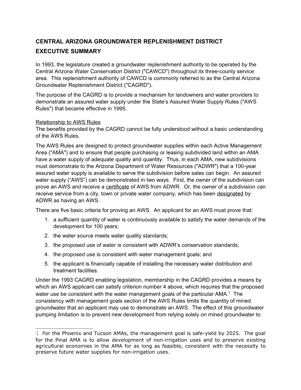 Central Arizona Groundwater Replenishment District