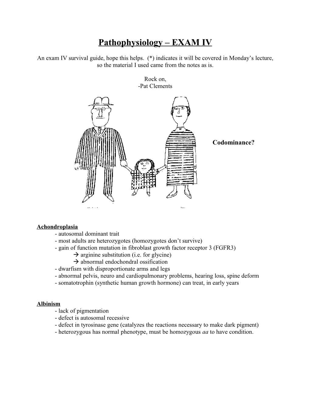 Pathophysiology EXAM IV