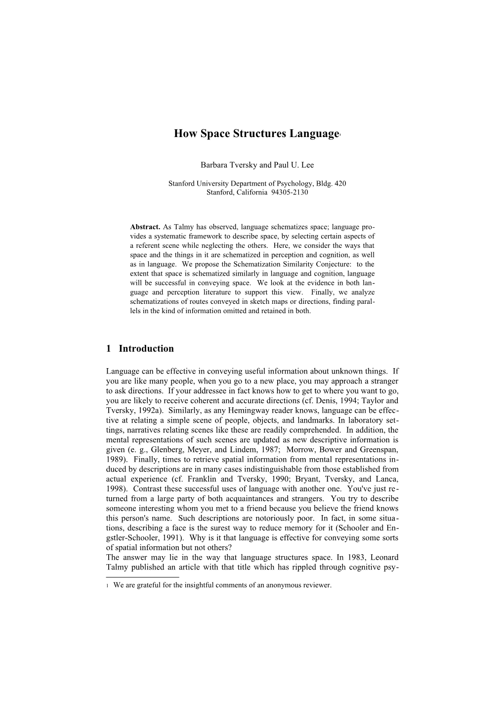 How Space Structures Language