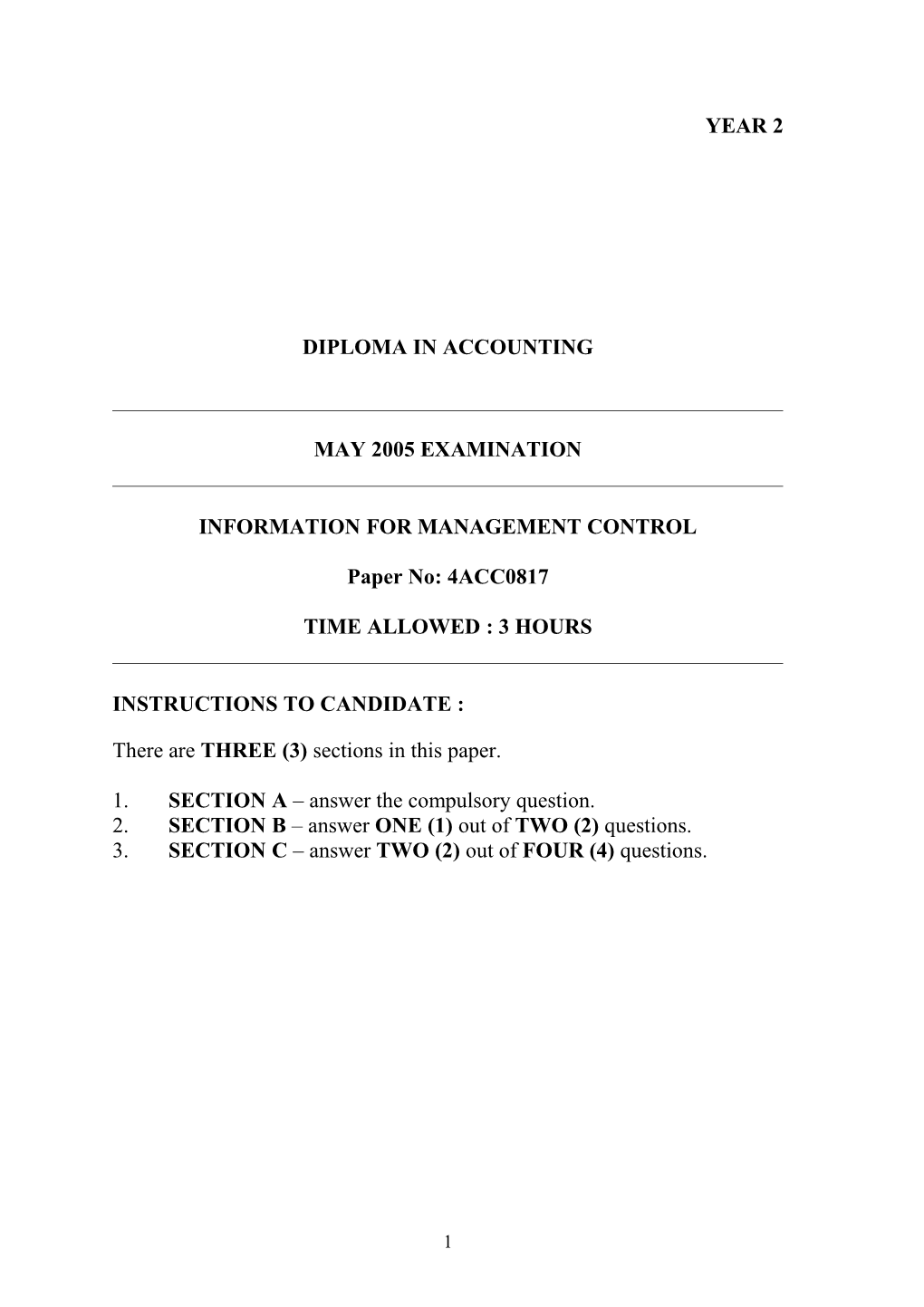 Information for Management Control s1