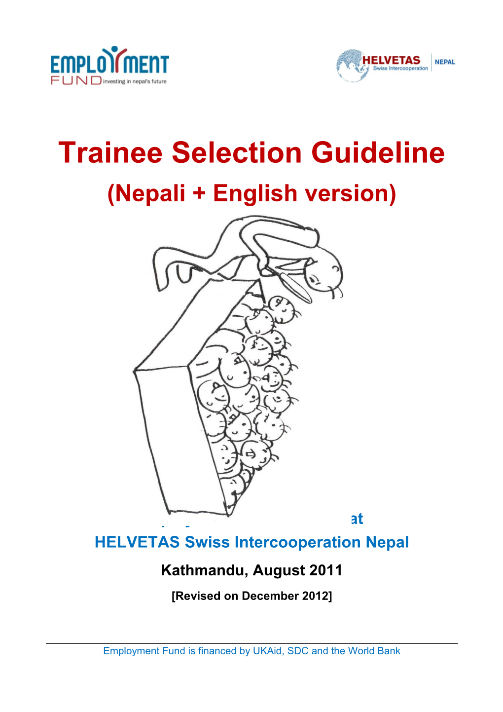 Trainee Selection Guidelines