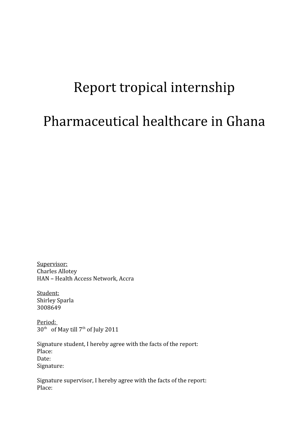 Report Tropical Internship