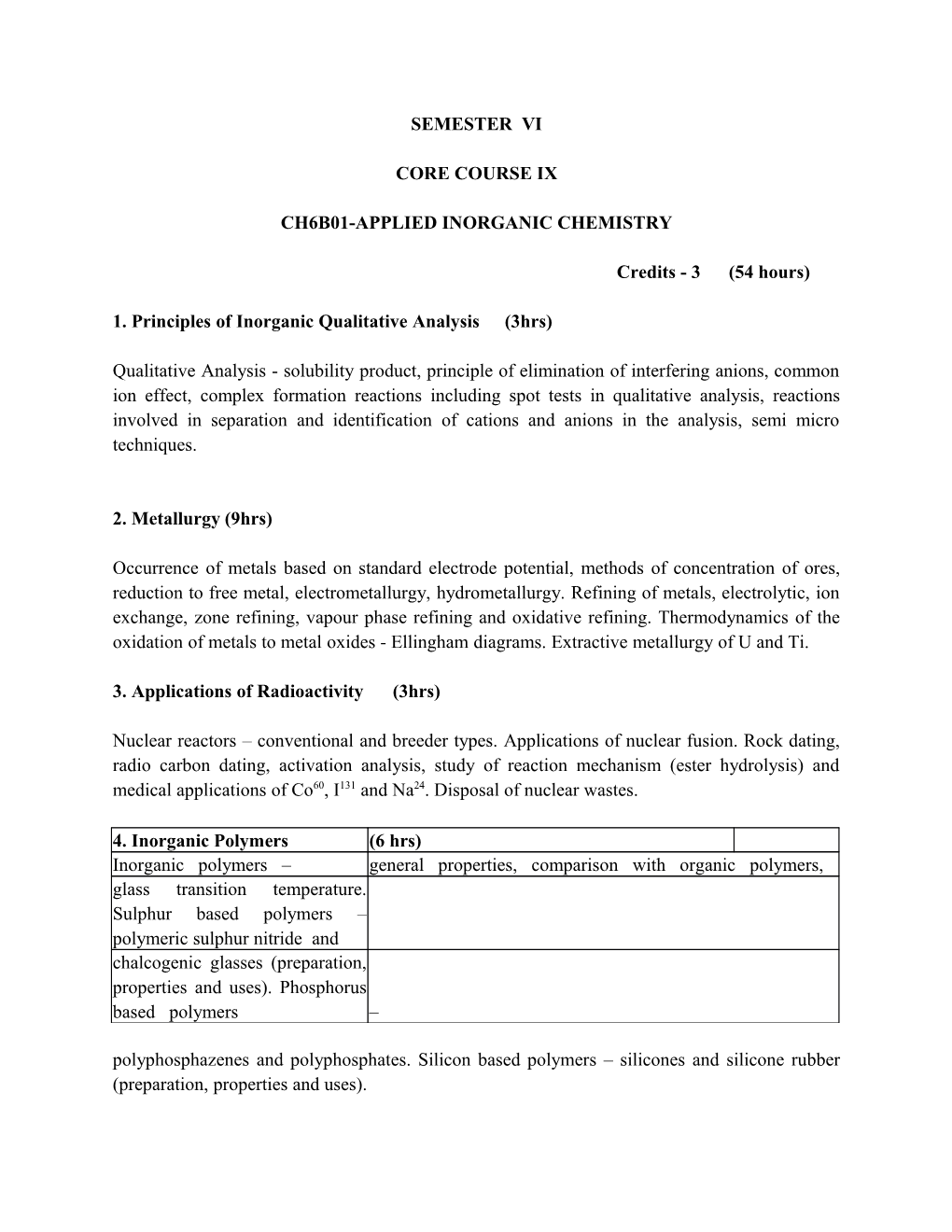 1. Principles of Inorganic Qualitative Analysis(3Hrs)