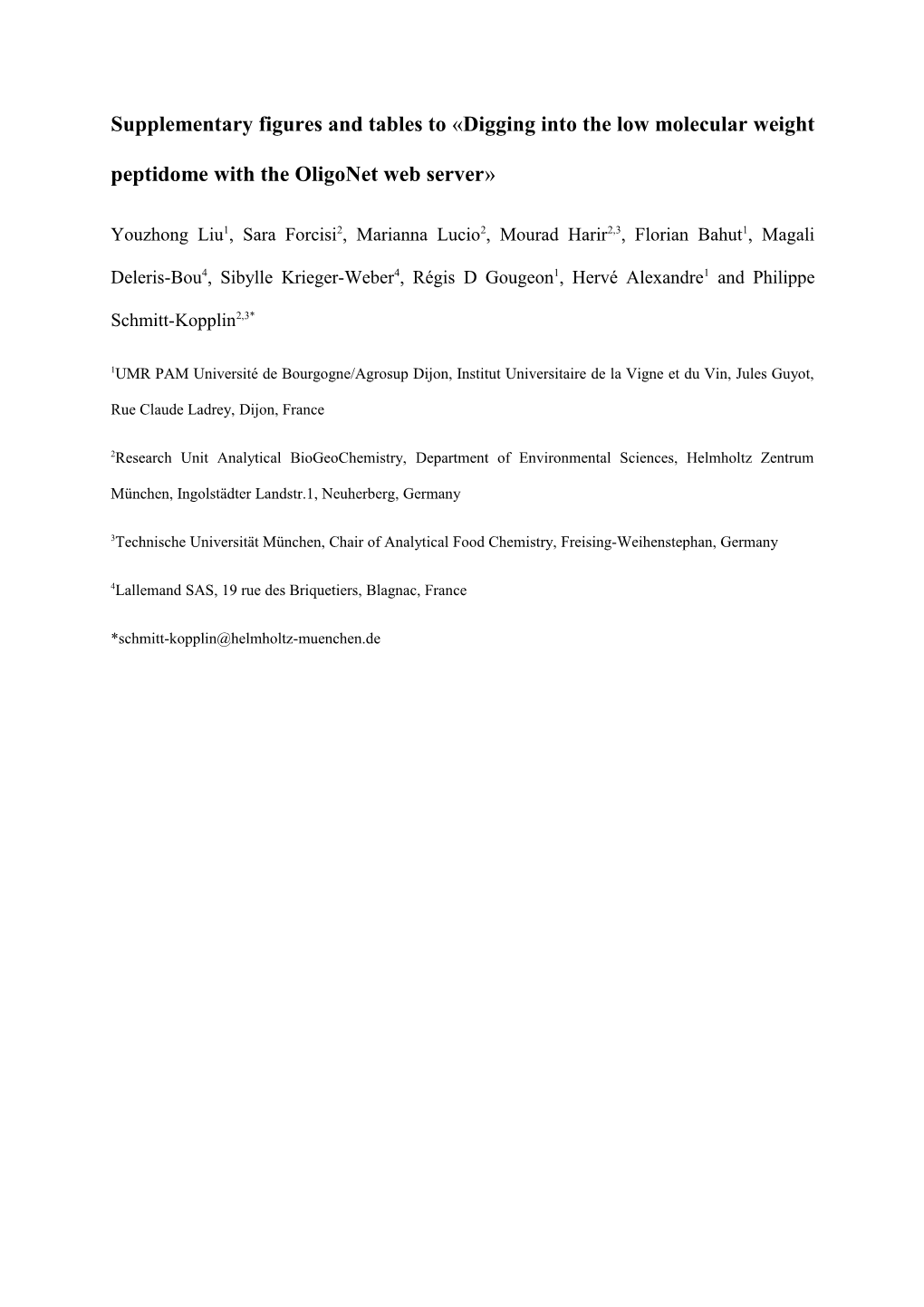 Supplementary Figures and Tables to Digging Into the Low Molecular Weight Peptidome With