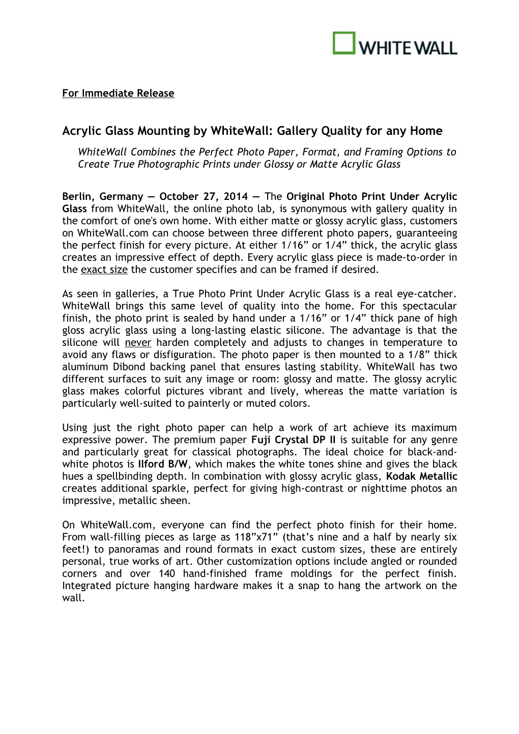 Acrylic Glass Mounting by Whitewall: Gallery Quality for Any Home