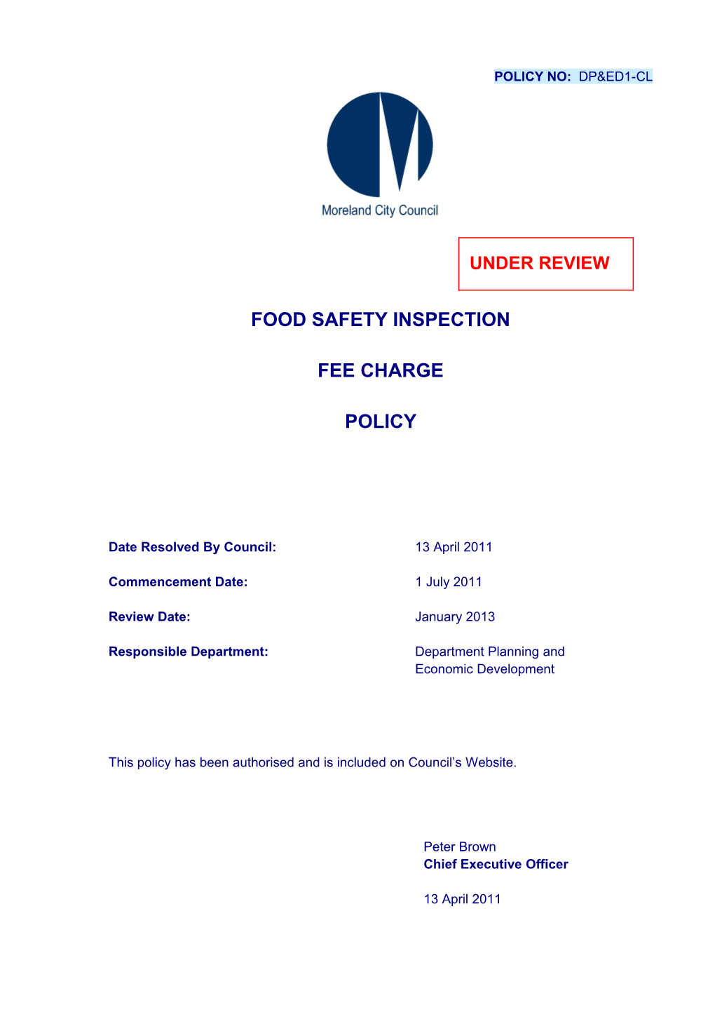 Food Safety Inspection