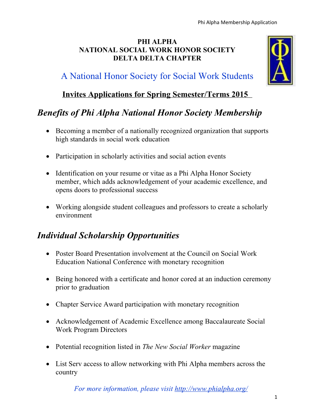 National Social Work Honor Society