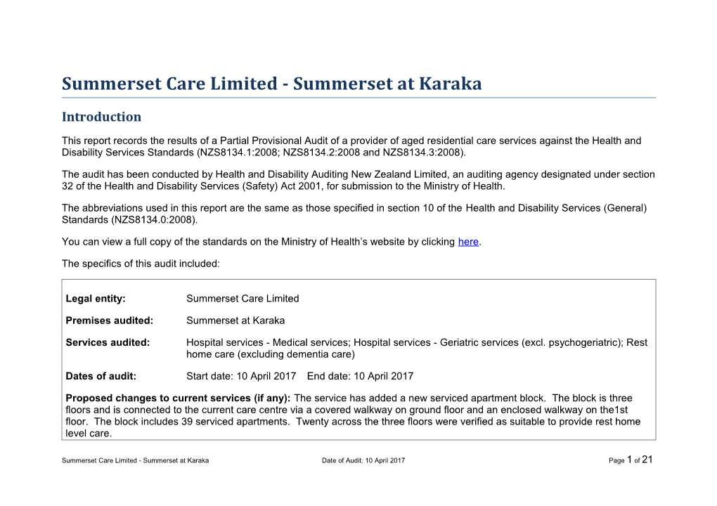 Summerset Care Limited - Summerset at Karaka