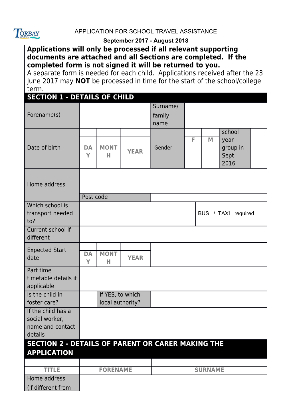 Please Return This Form and All Supporting Documents