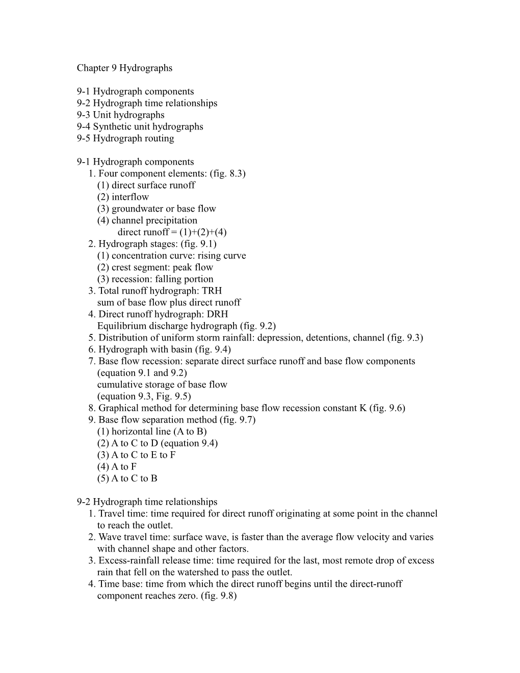 Chapter 9 Hydrographs