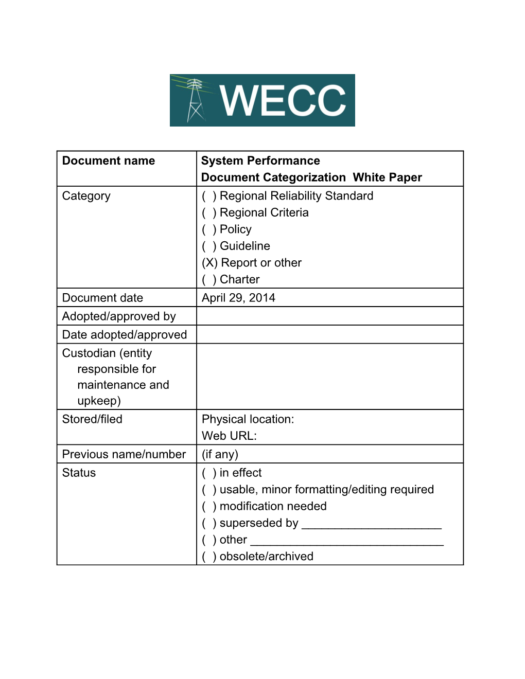 TPL White Paper on Categorization 4-29-2014