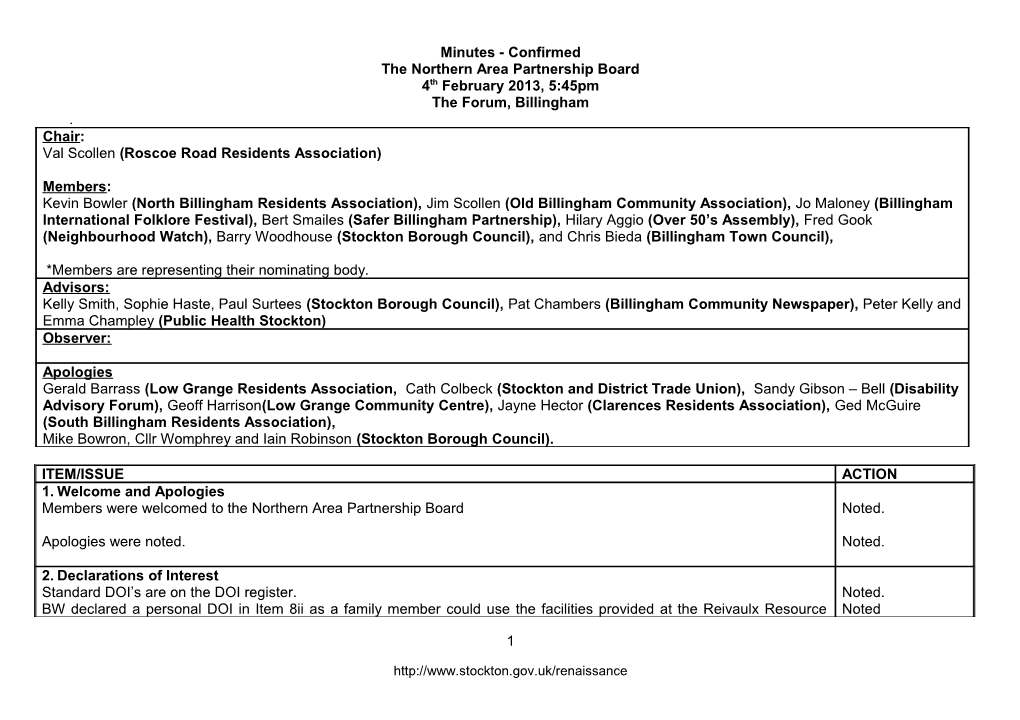 The Northern Area Partnership Board