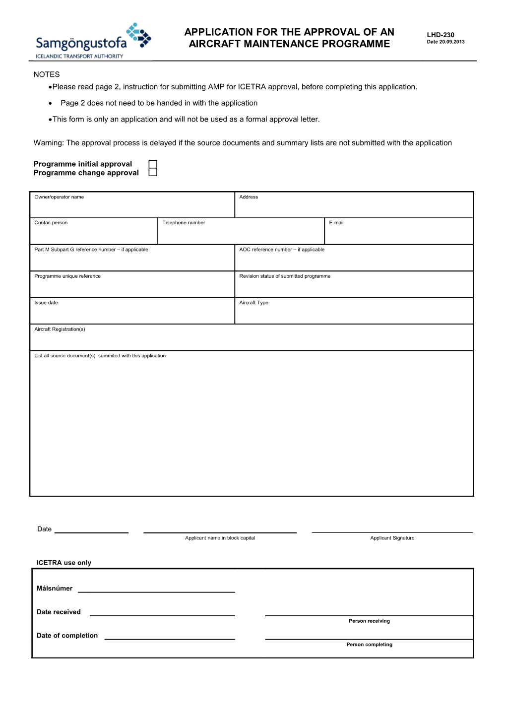 Instruction for Submitting AMP for ICETRA Approval