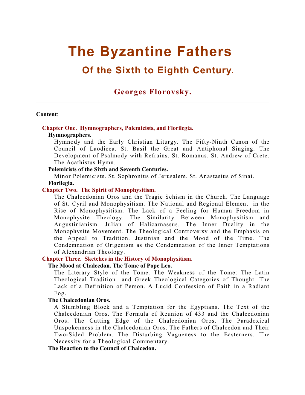 The Byzantine Fathers