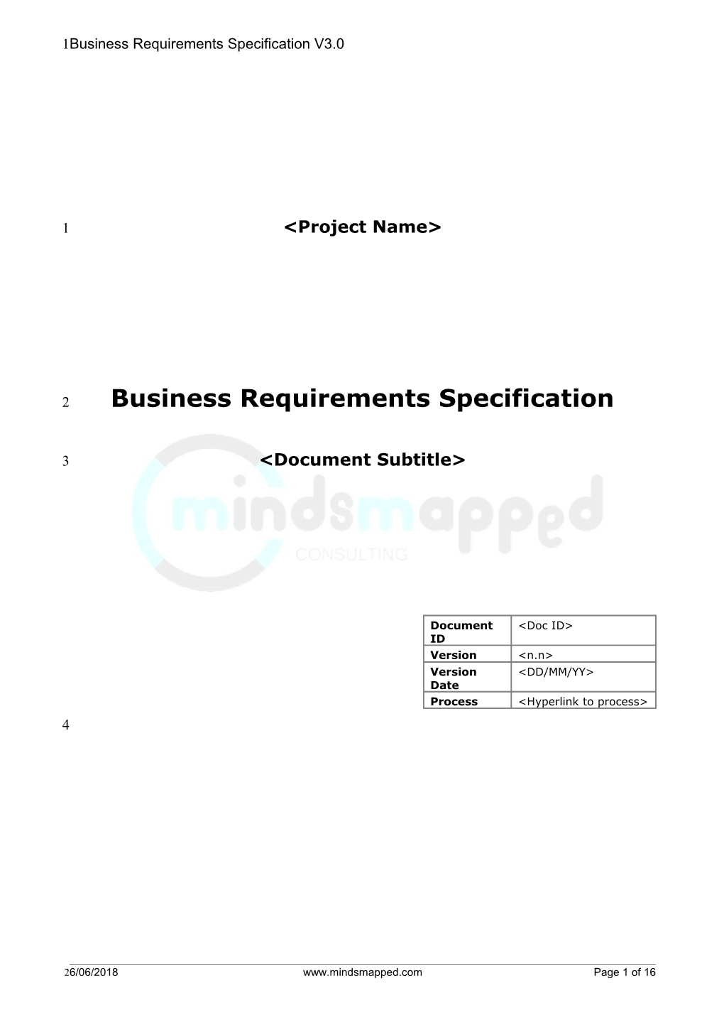 Business Requirements Specification