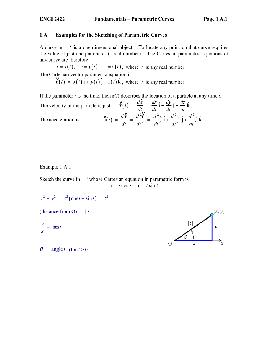 ENGI 2422 Chapter 1 Additional Notes