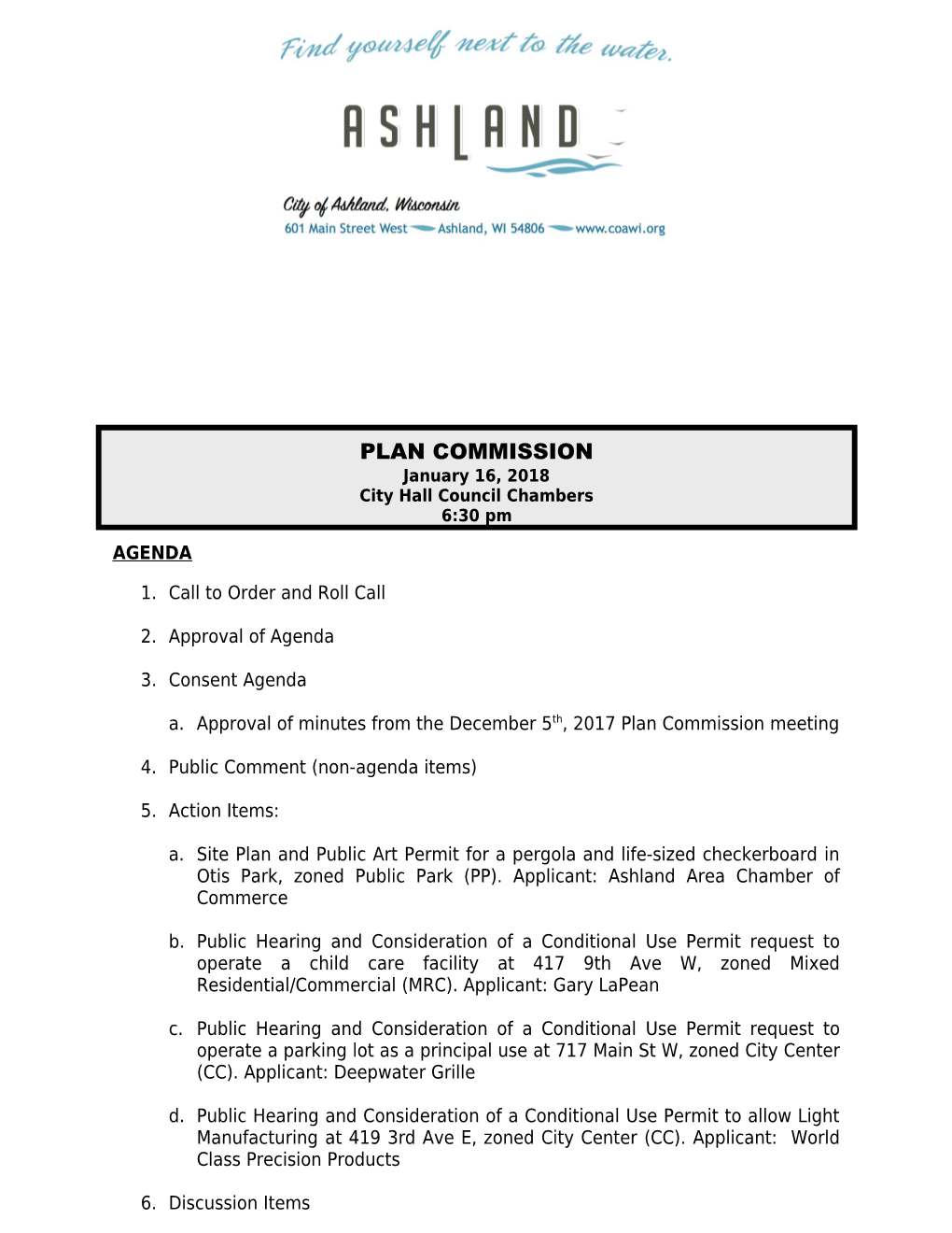 Planning Commission Meeting Notice