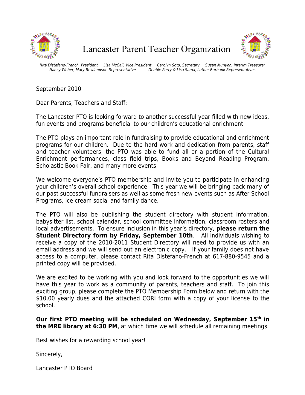 Lancaster Parent Teacher Organization