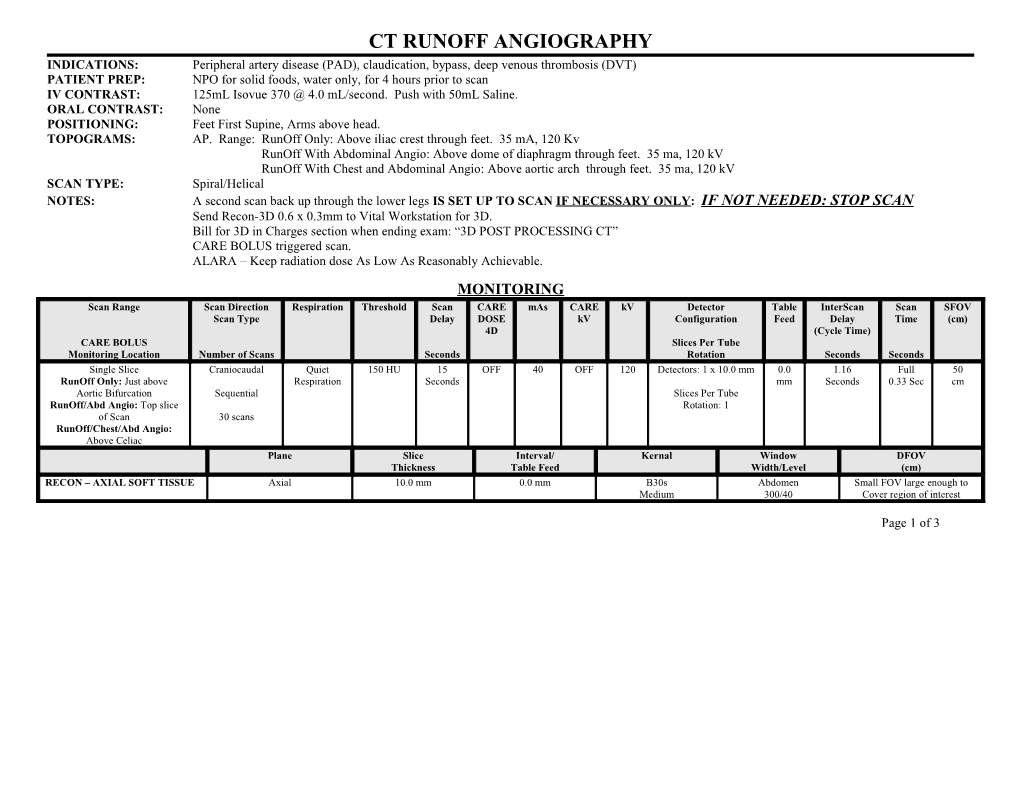 Ct Runoff Angiography
