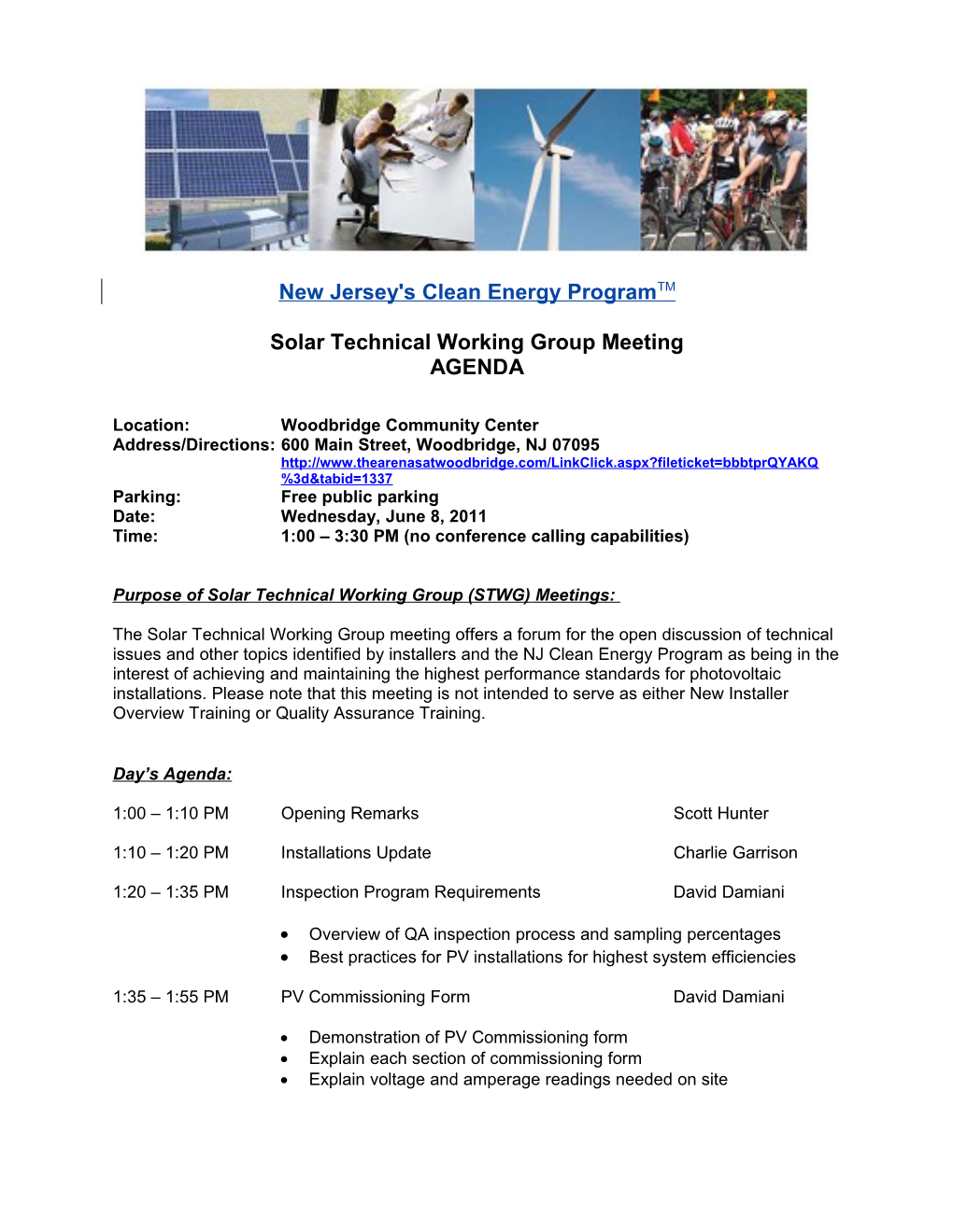Solar Technical Working Group Meeting