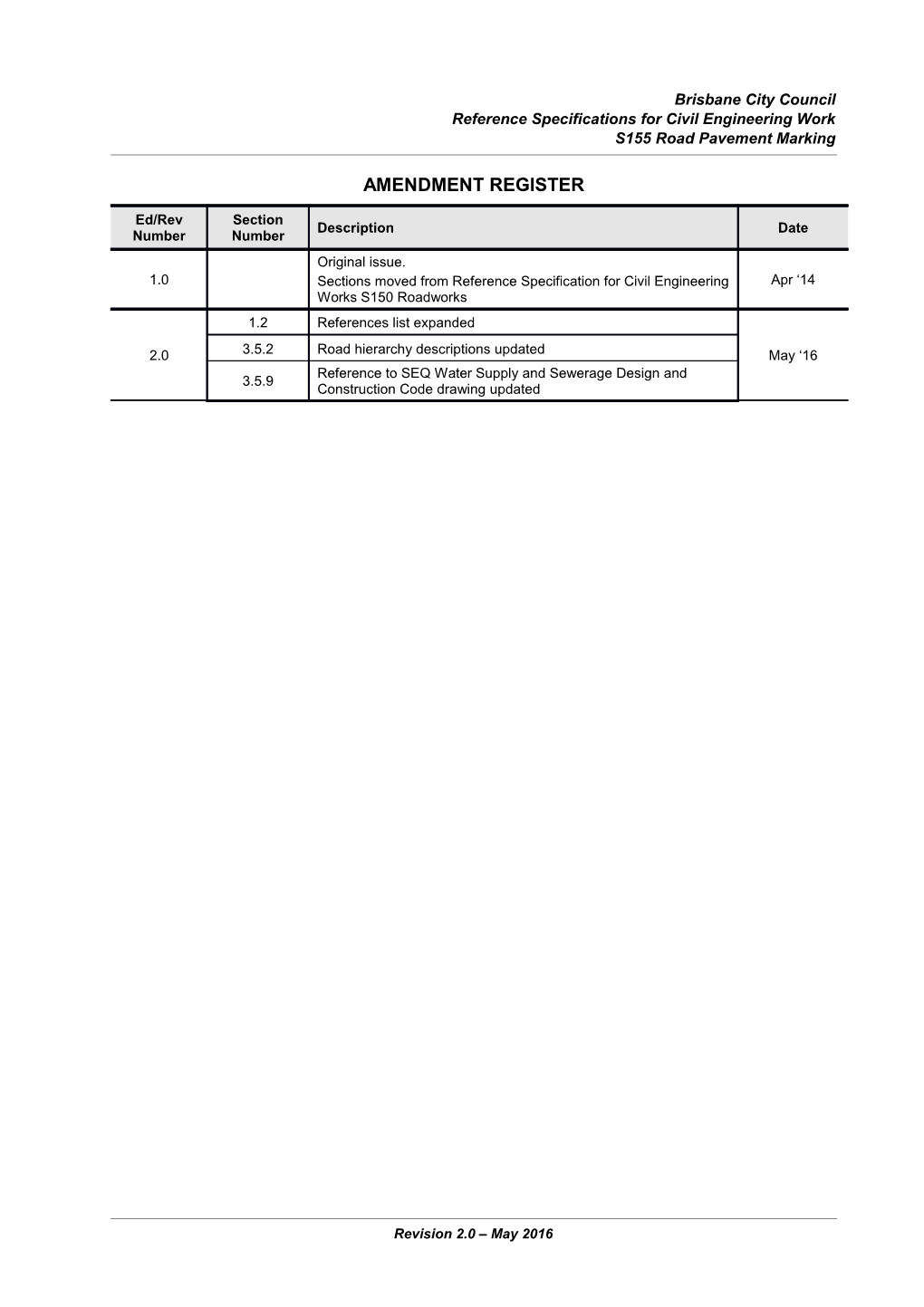 Reference Specifications for Civil Engineering Work