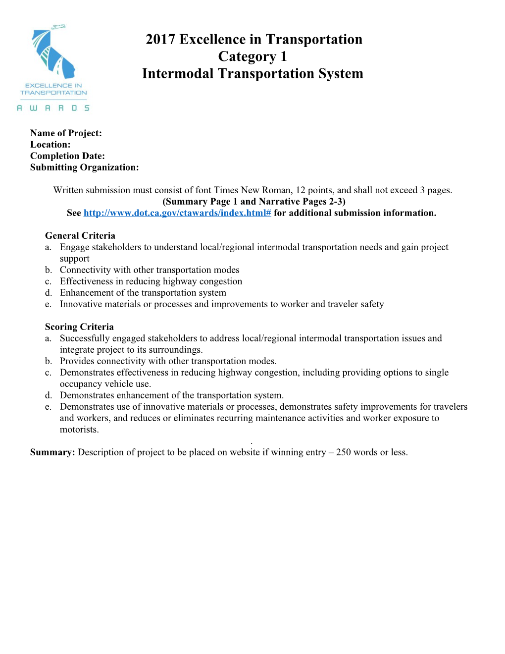 Intermodal Transportation System