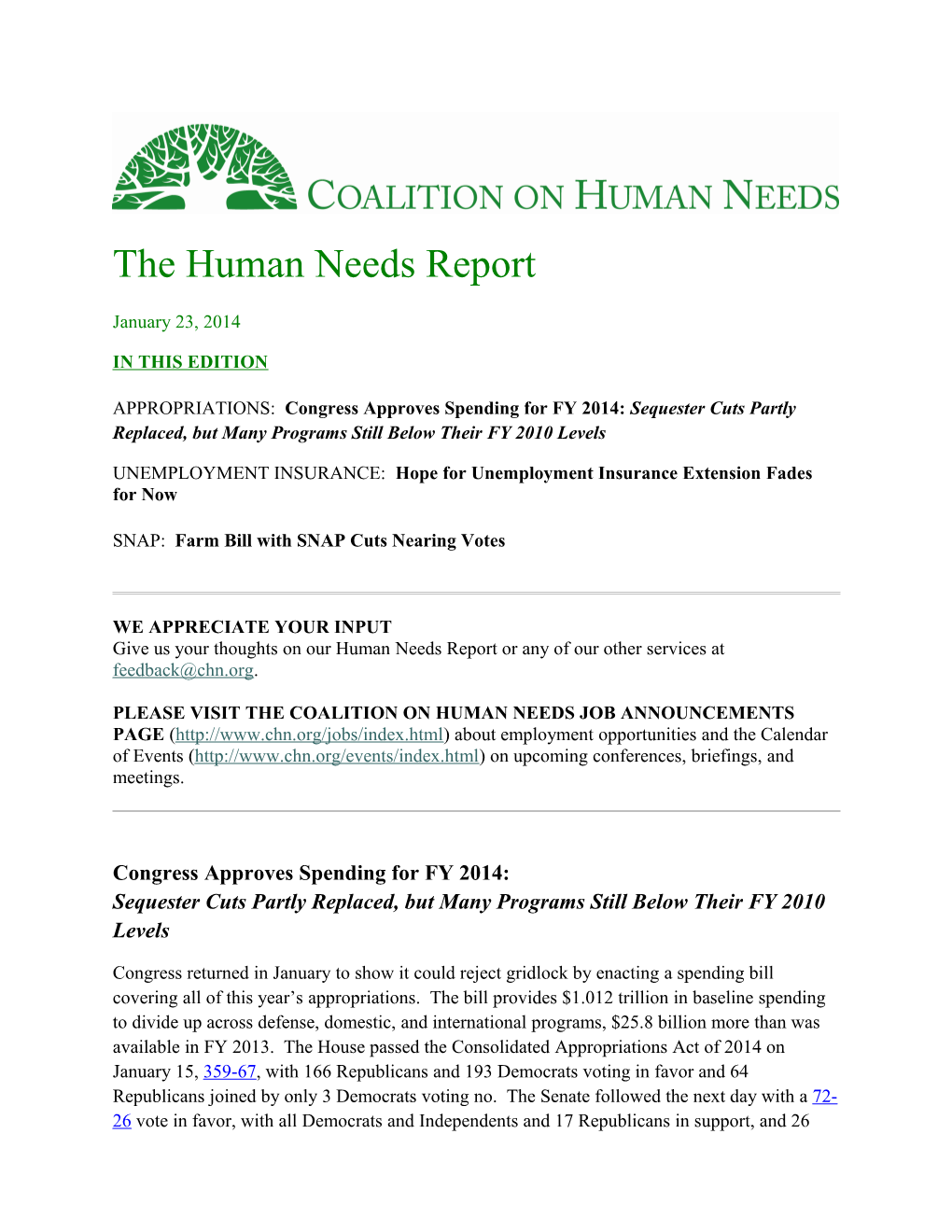 The Human Needs Report