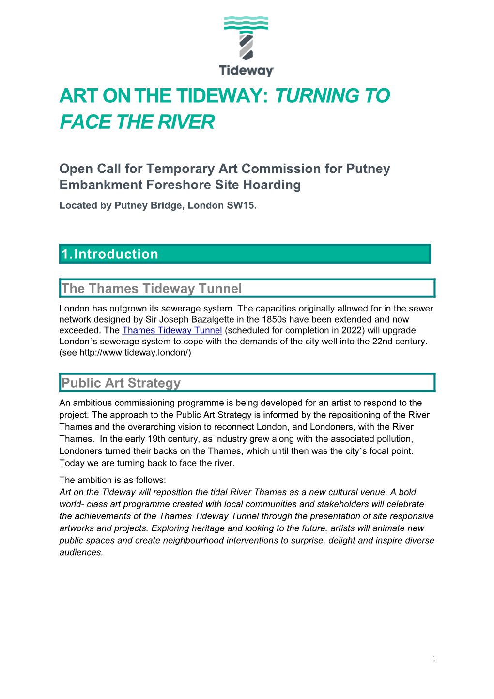 Art Onthe Tideway: Turning to Face the River