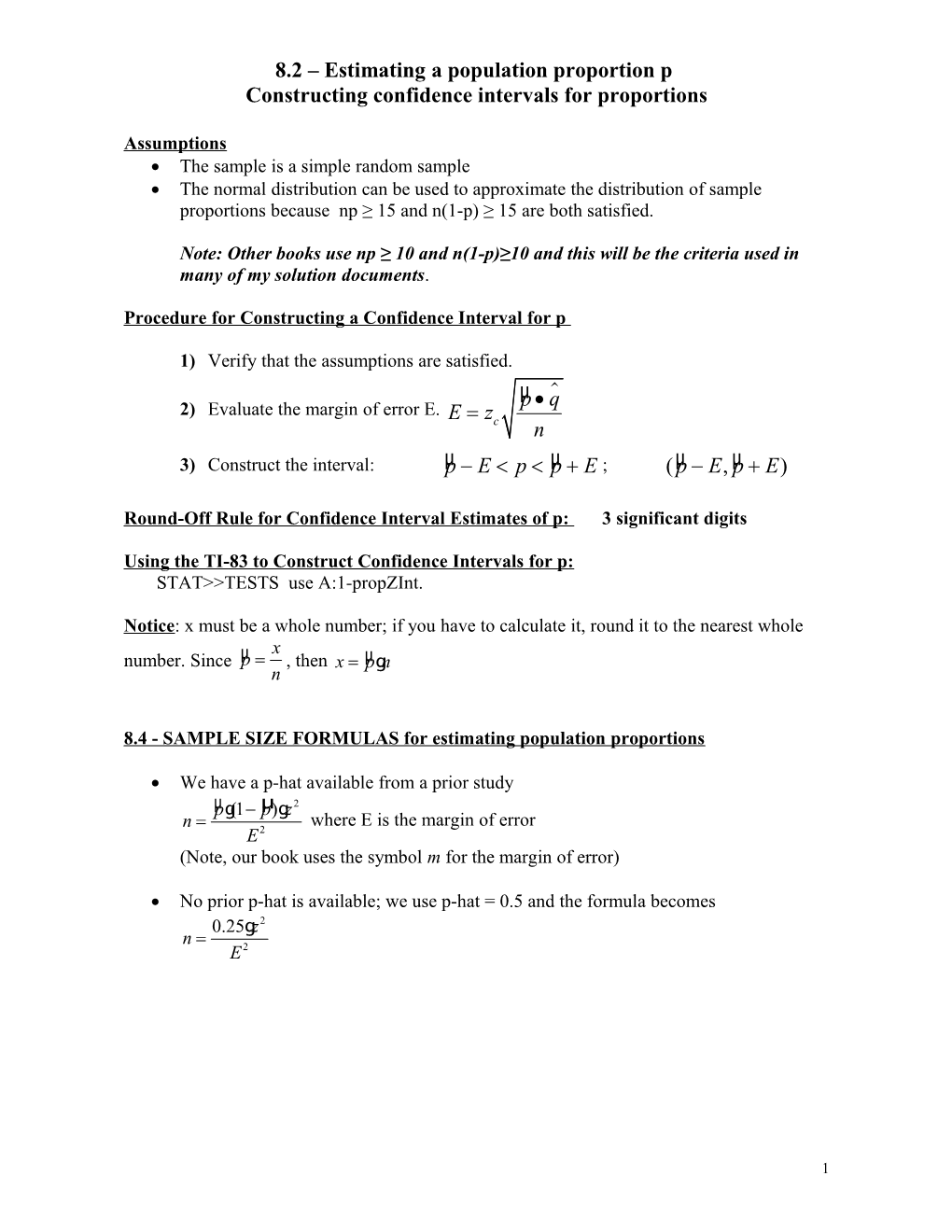 Constructing Confidence Intervals for Proportions