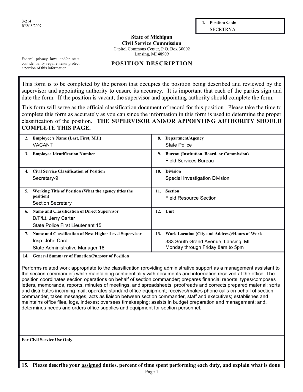 CS-214 Position Description Form s20