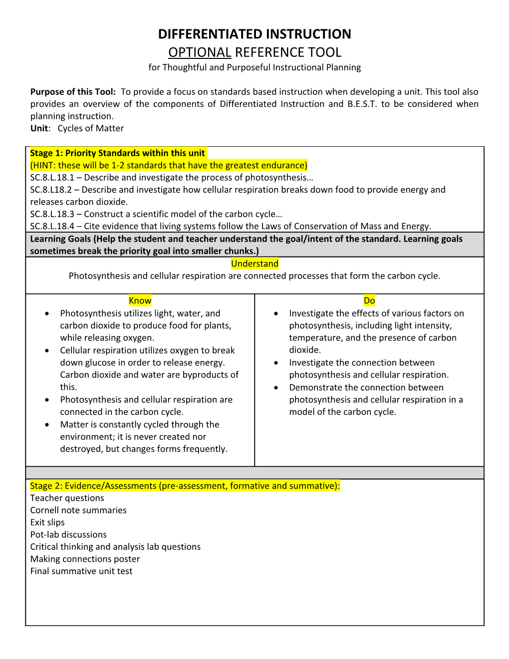 Differentiated Instruction