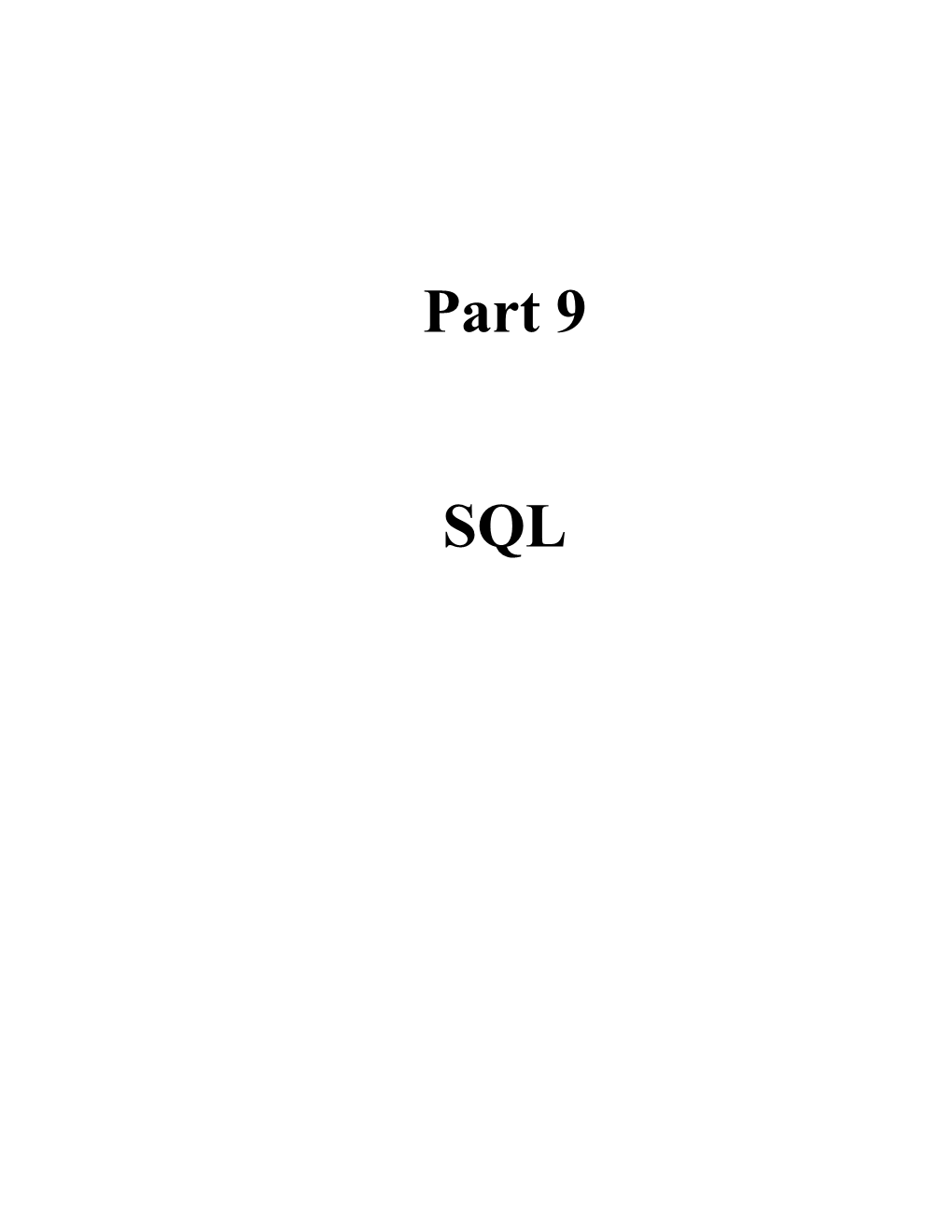 Part 9 - SQL (For Oracle)