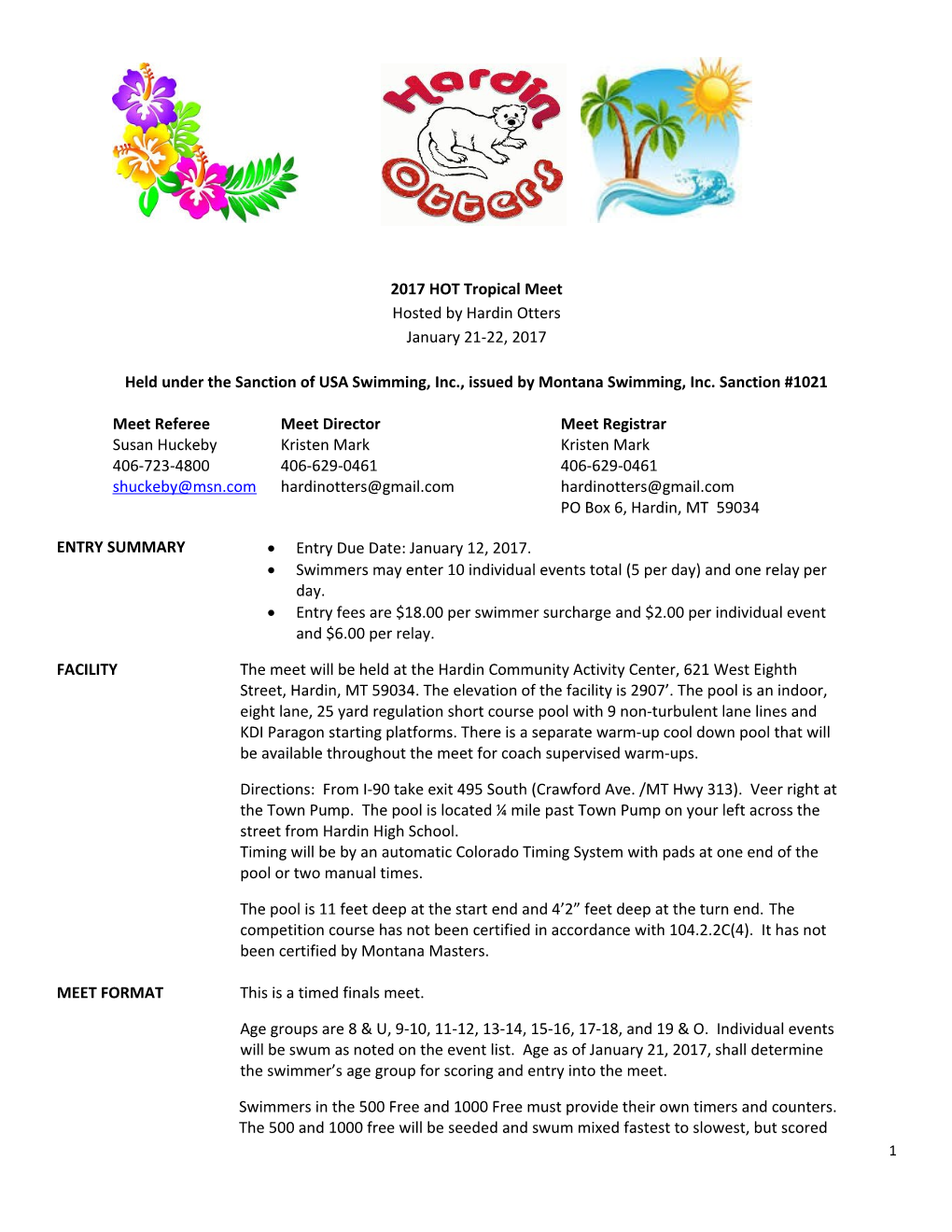 MT Swim Meet Information Template